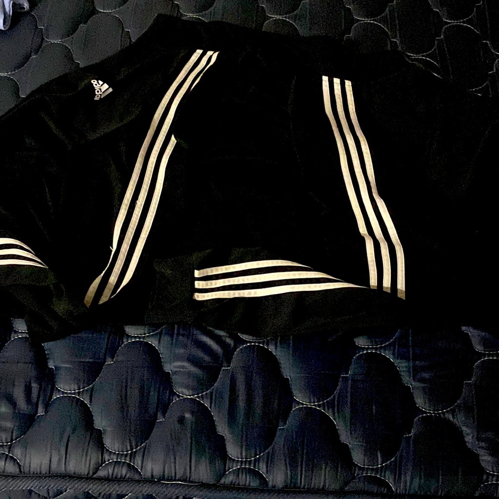 Adidas Vintage Black and White Collar Jacket